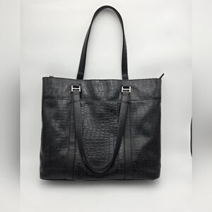 Mobile Edge Black Crocodile-Embossed Faux Laptop/Tote Bag
